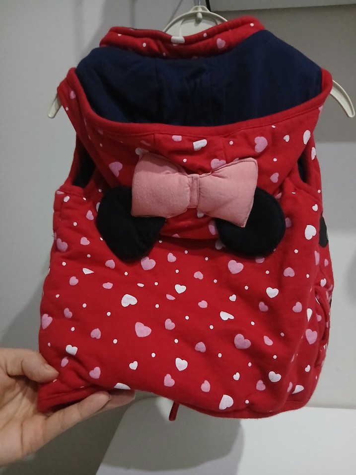 Kız Çocuk Kırmızı Fermuarlı Yelek - Görsel 3