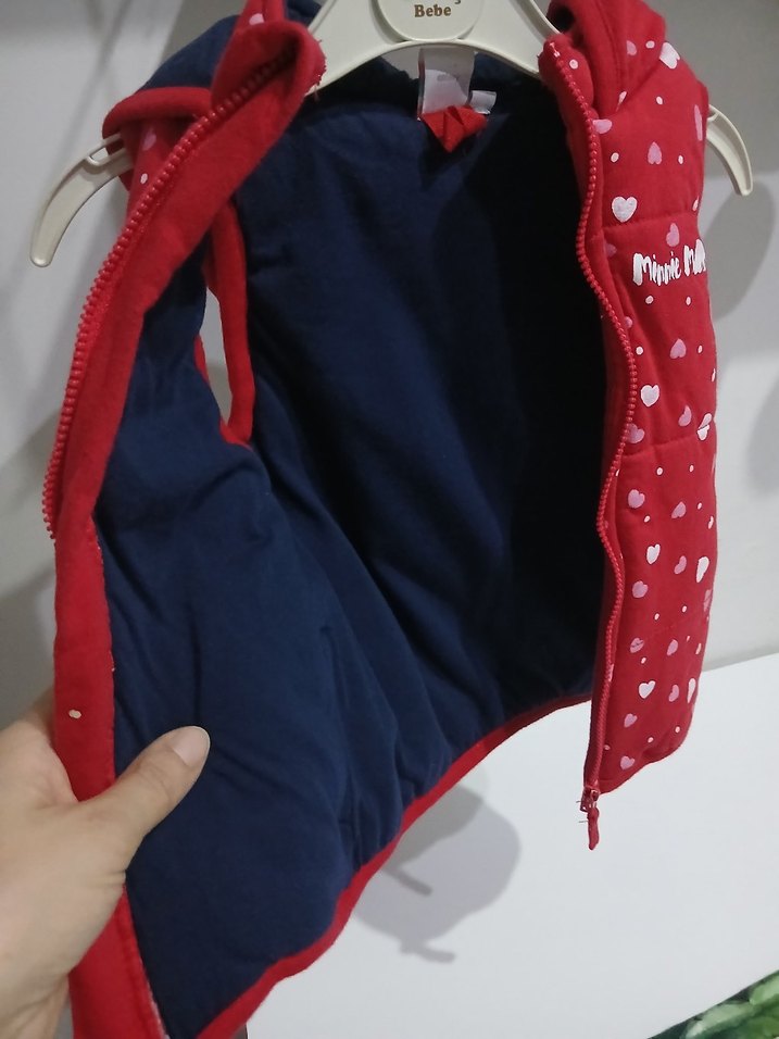 Kız Çocuk Kırmızı Fermuarlı Yelek - Görsel 2