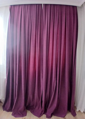 mürdüm renk fon Perde - Görsel 2