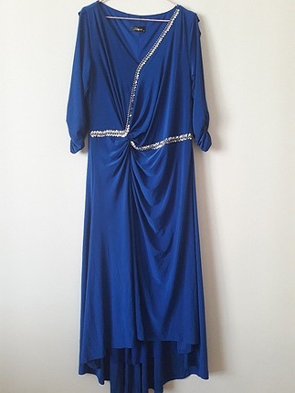 mavi uzun abiye elbise