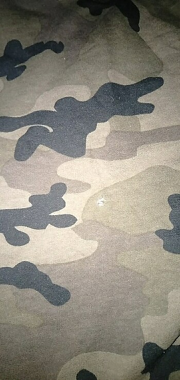 s Beden haki Renk Kamuflaj desenli kısa crop 