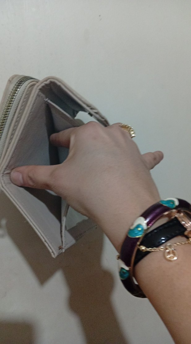 Bej Kadın Deri Fermuarlı Cüzdan - Görsel 3