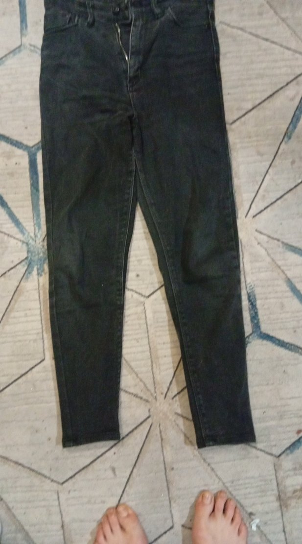 Siyah Dar Kesim Midi Denim Kadın Jean - Görsel 2