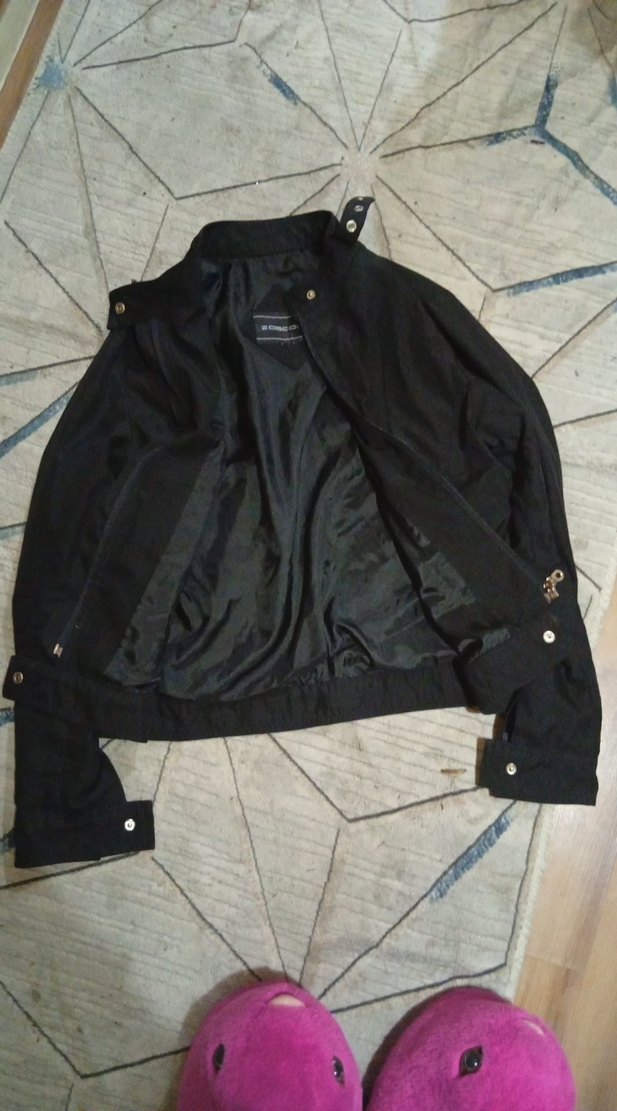 Siyah Kadın Kot Ceket, Tokalı, Günlük - Görsel 3