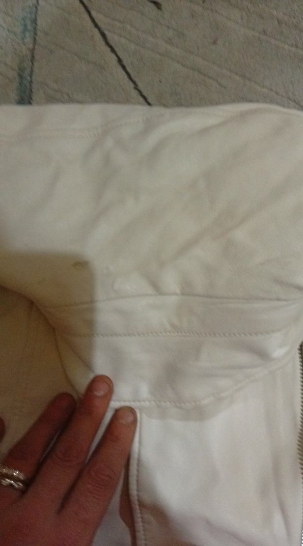 Beyaz Deri Kemerli Kadın Ceket - Görsel 3