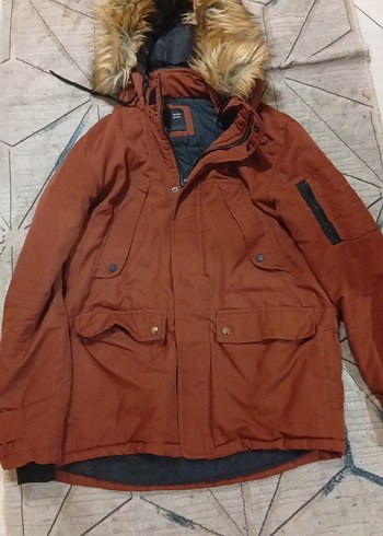 Kahverengi Kürklü Erkek Midi Mont - Görsel 4