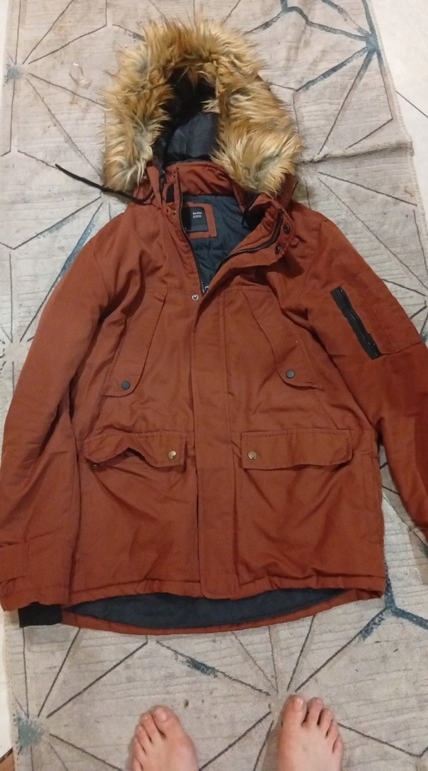 Kahverengi Kürklü Erkek Midi Mont - Görsel 4