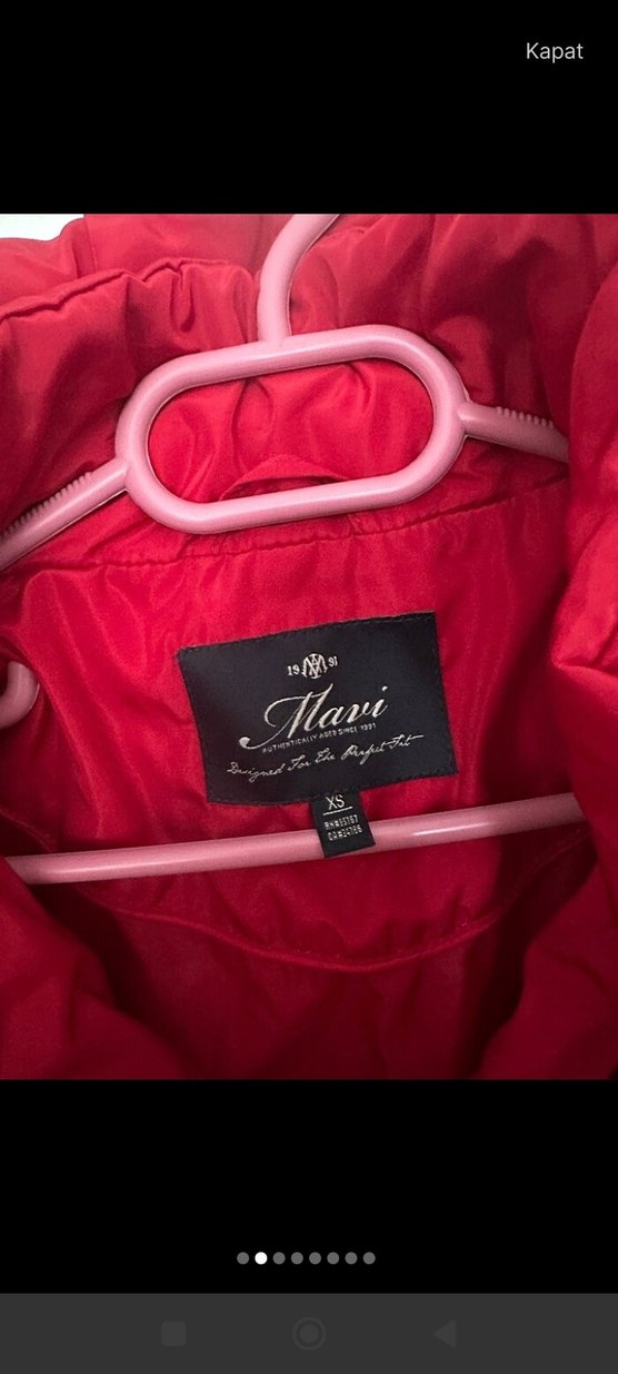 Kürklü Kırmızı Kadın Kısa Kışlık Mont - Görsel 2