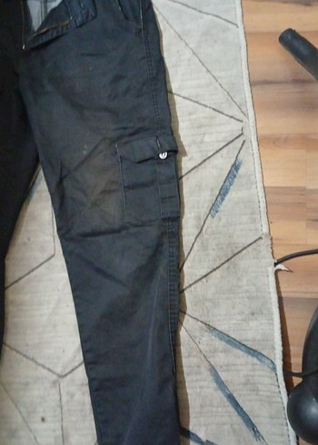 Siyah Erkek Kargo Kot Pantolon - Görsel 3