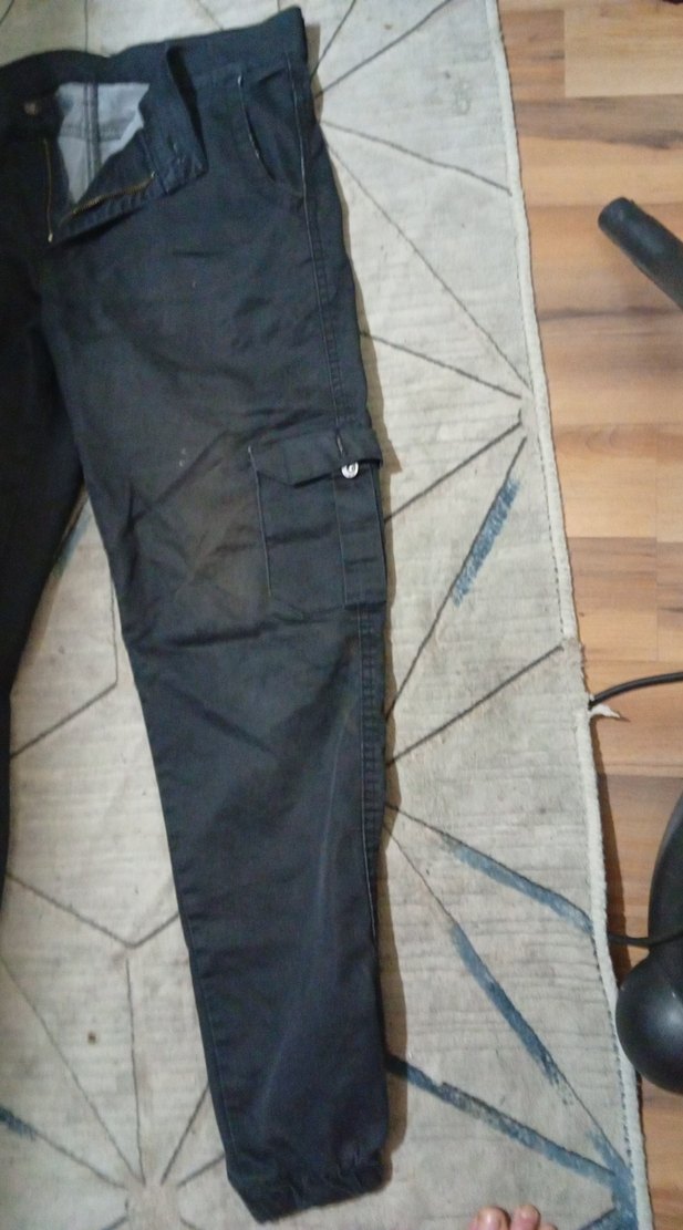 Siyah Erkek Kargo Kot Pantolon - Görsel 3