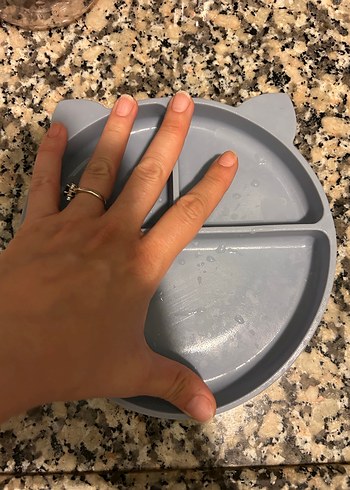 Gri Bölmeli vakumlu Çocuk Tabak - Görsel 3