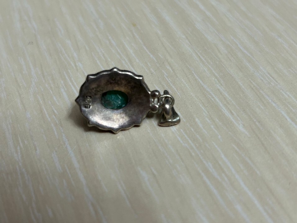 Yeşil Taşlı Bohem Vintage Kolye Ucu - Görsel 3