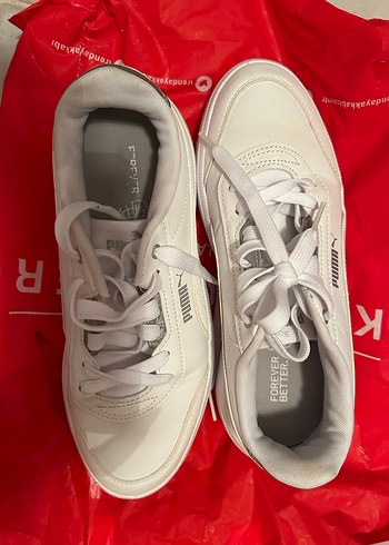 Beyaz Kadın Spor Ayakkabı Kadife Tabanlı - Görsel 7