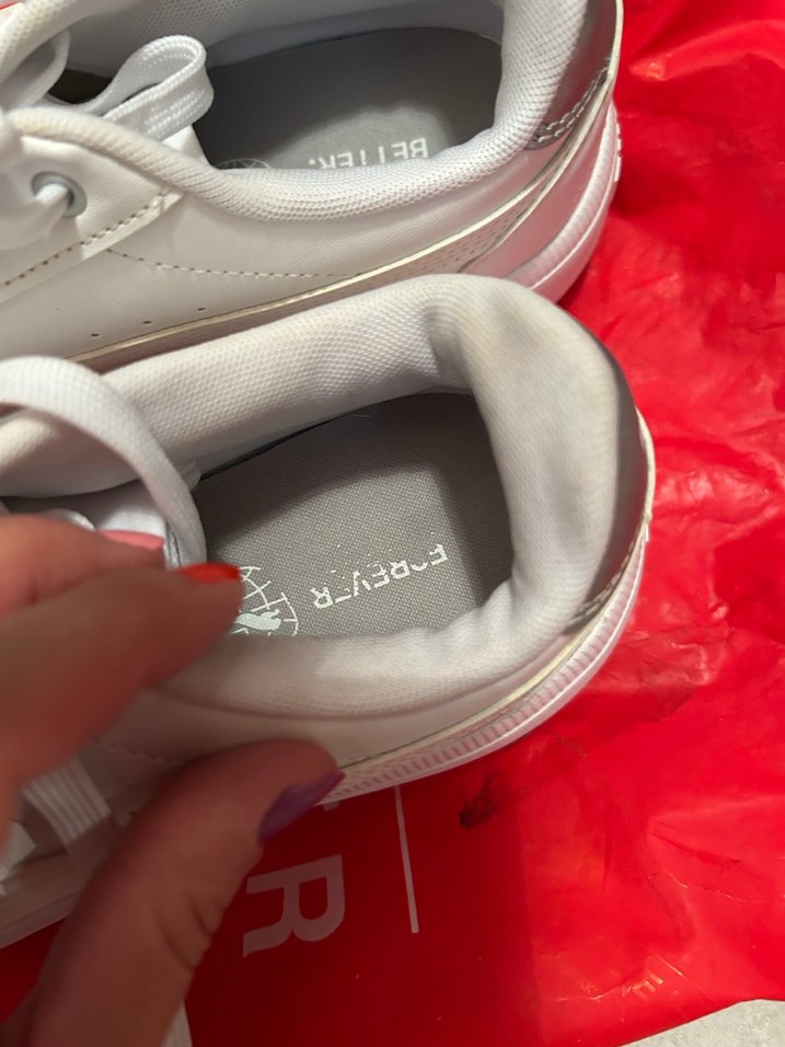 Beyaz Kadın Spor Ayakkabı Kadife Tabanlı - Görsel 3