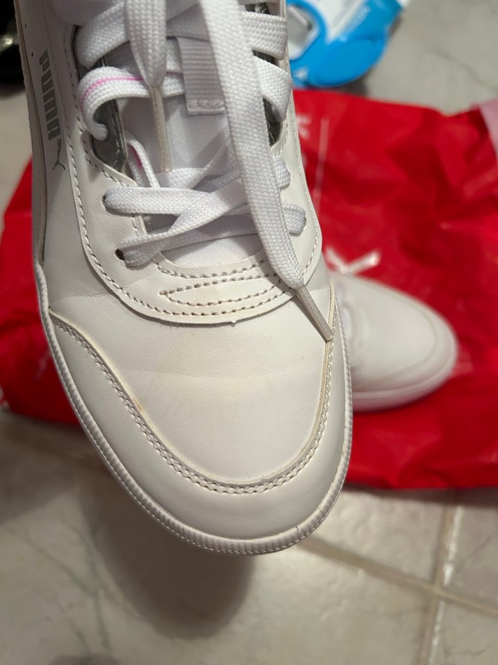 Beyaz Kadın Spor Ayakkabı Kadife Tabanlı - Görsel 5