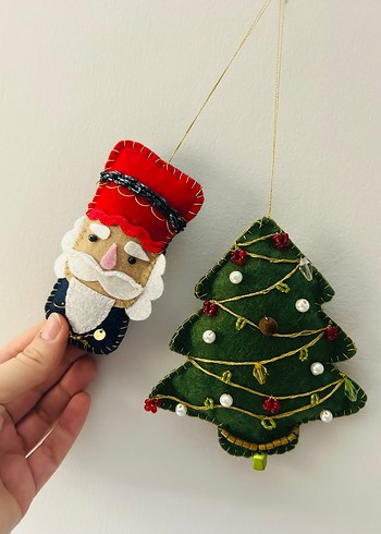 Renkli Noel Baba ve Çam Ağacı Süsü - Görsel 2