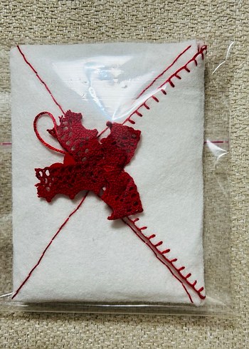 Bohem Tarzı Kırmızı Beyaz Keçe Cüzdanlar - Görsel 9