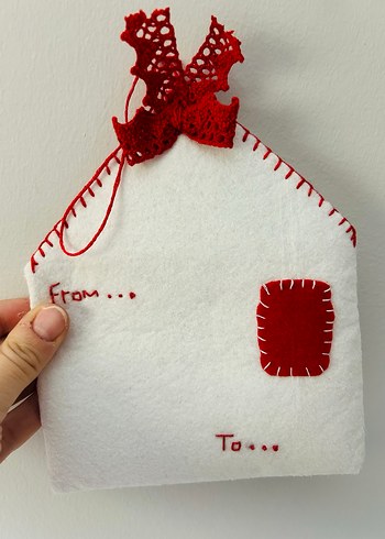 Bohem Tarzı Kırmızı Beyaz Keçe Cüzdanlar - Görsel 8