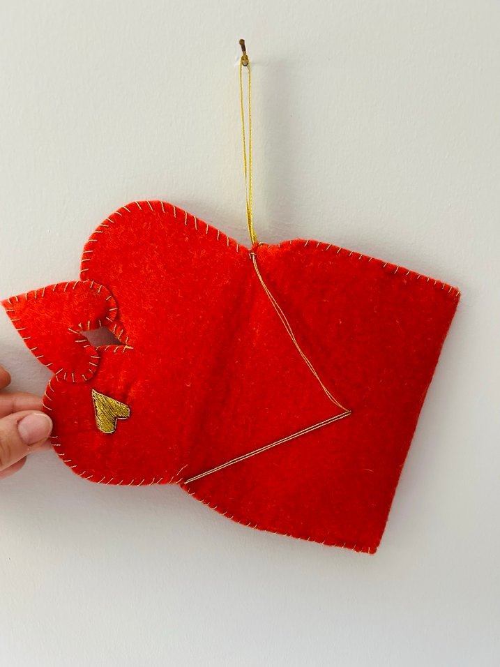 Bohem Tarzı Kırmızı Beyaz Keçe Cüzdanlar - Görsel 2