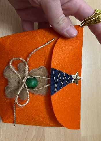 Mor ince Keçe Bohem Nakışlı Cüzdan 2 Li set - Görsel 7