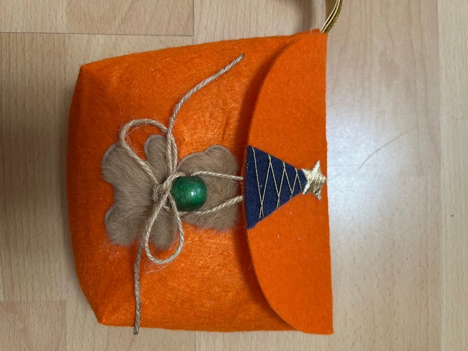 Mor ince Keçe Bohem Nakışlı Cüzdan 2 Li set - Görsel 5