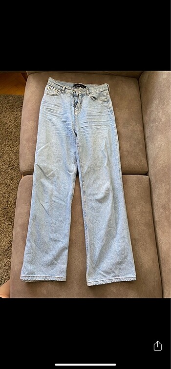 Diğer Vatkalı wide leg jean mavi