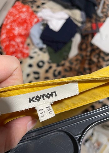 Sarı Midi Düğmeli Salaş Kadın Etek - Görsel 5