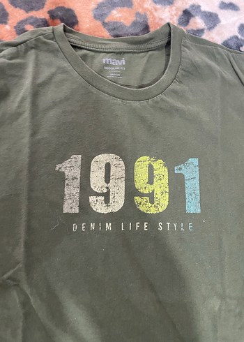 Erkek Haki Renkli Baskılı Tişört - Görsel 2