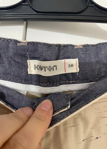 Bej Keten Kemerli Erkek Şort - Görsel 3