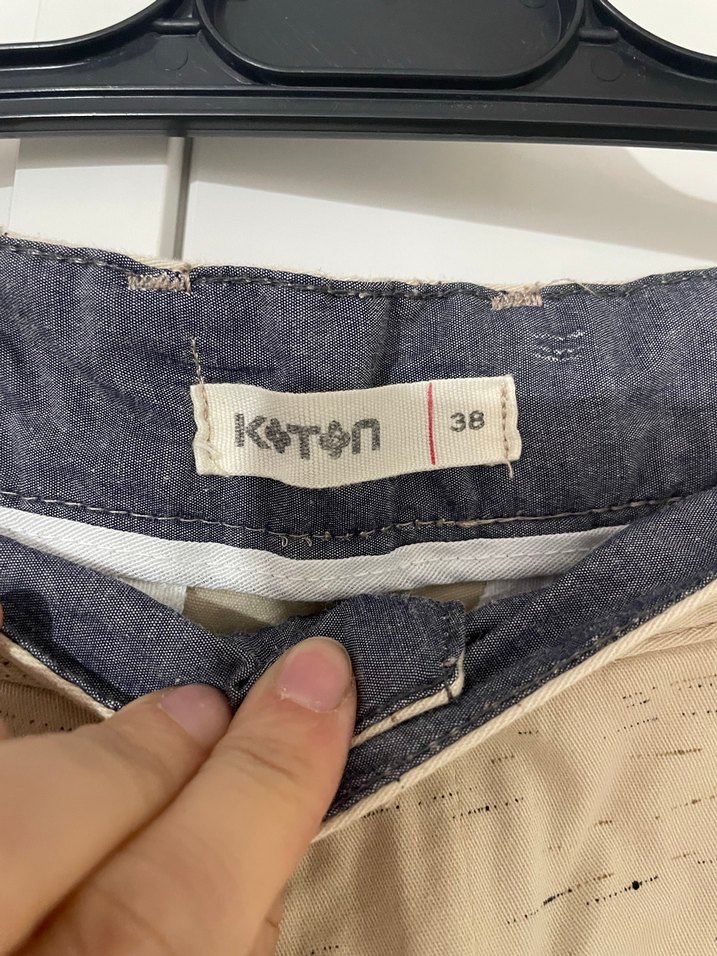 Bej Keten Kemerli Erkek Şort - Görsel 3