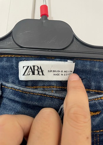 Zara Koyu Mavi Baskılı Kadın Jean - Görsel 3