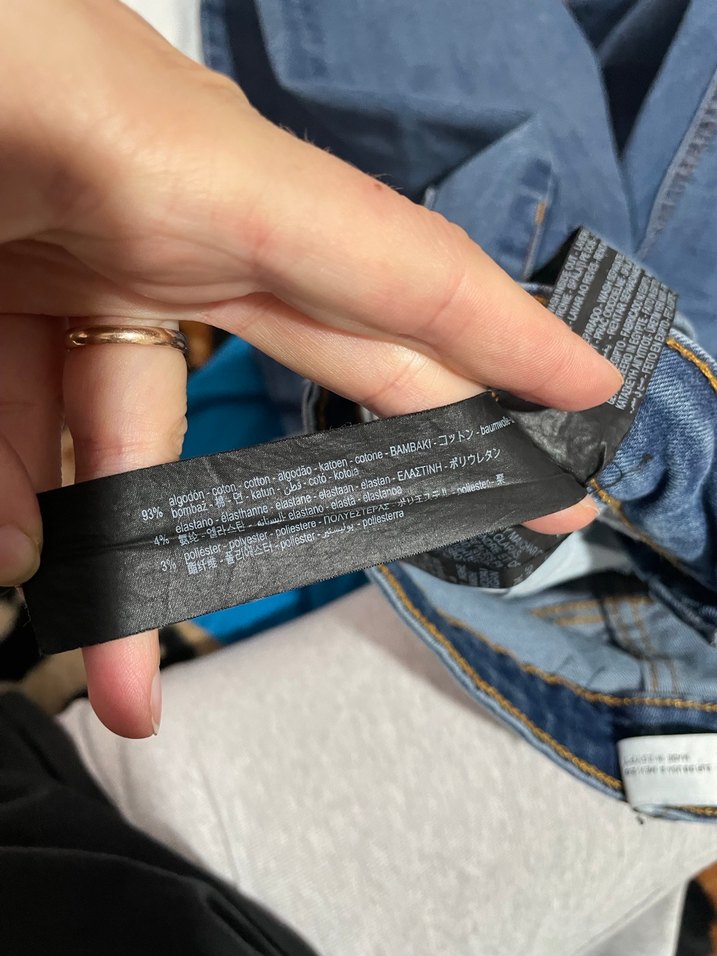 Zara Koyu Mavi Baskılı Kadın Jean - Görsel 5