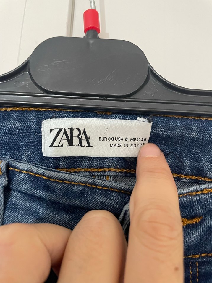 Zara Koyu Mavi Baskılı Kadın Jean - Görsel 3