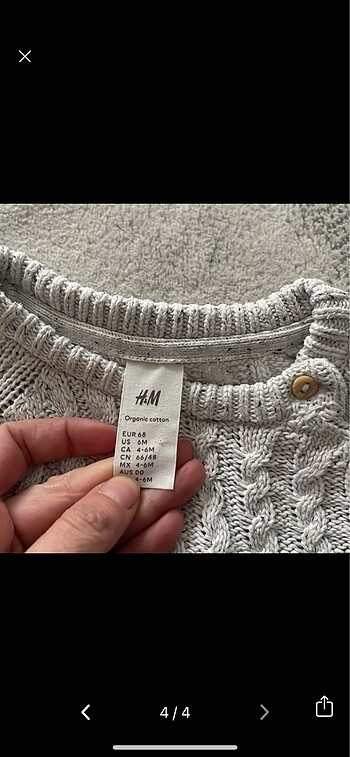 9 Ay Beden beyaz Renk H&m triko takım