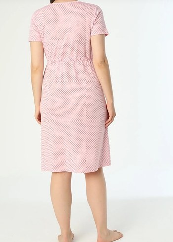 Pembe Midi Hamile ve Emzirme Gecelik - Görsel 3