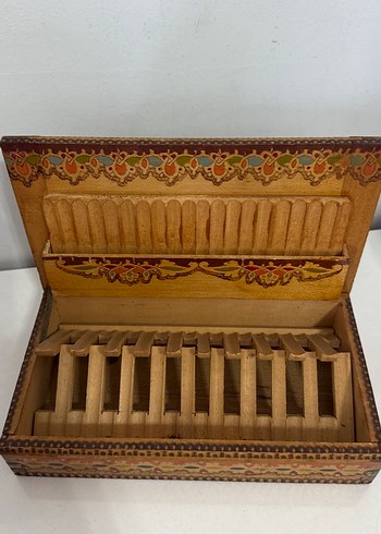 Ahşap sigara kutusu antika - Görsel 2