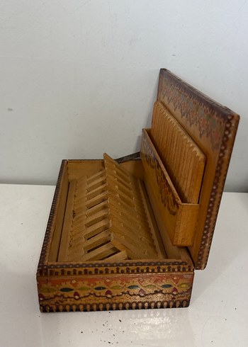 Ahşap sigara kutusu antika - Görsel 7