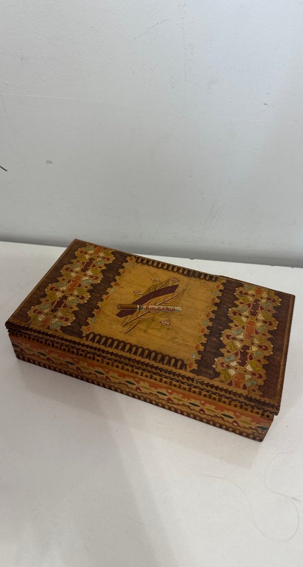 Ahşap sigara kutusu antika - Görsel 4