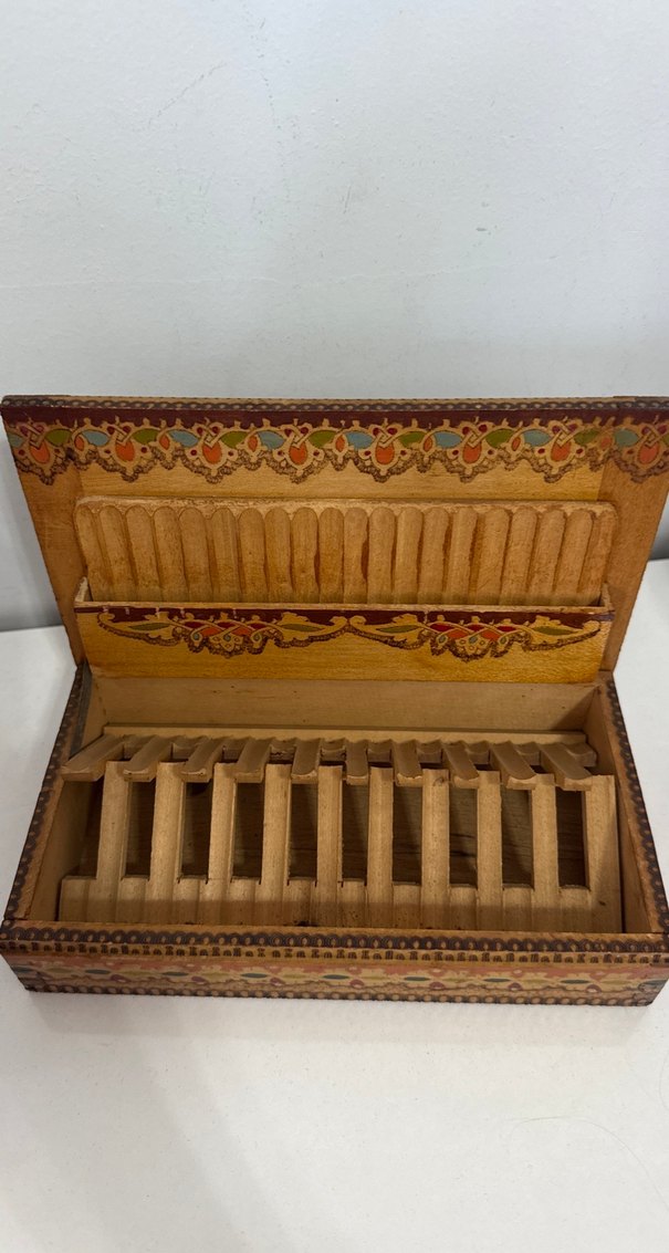 Ahşap sigara kutusu antika - Görsel 2