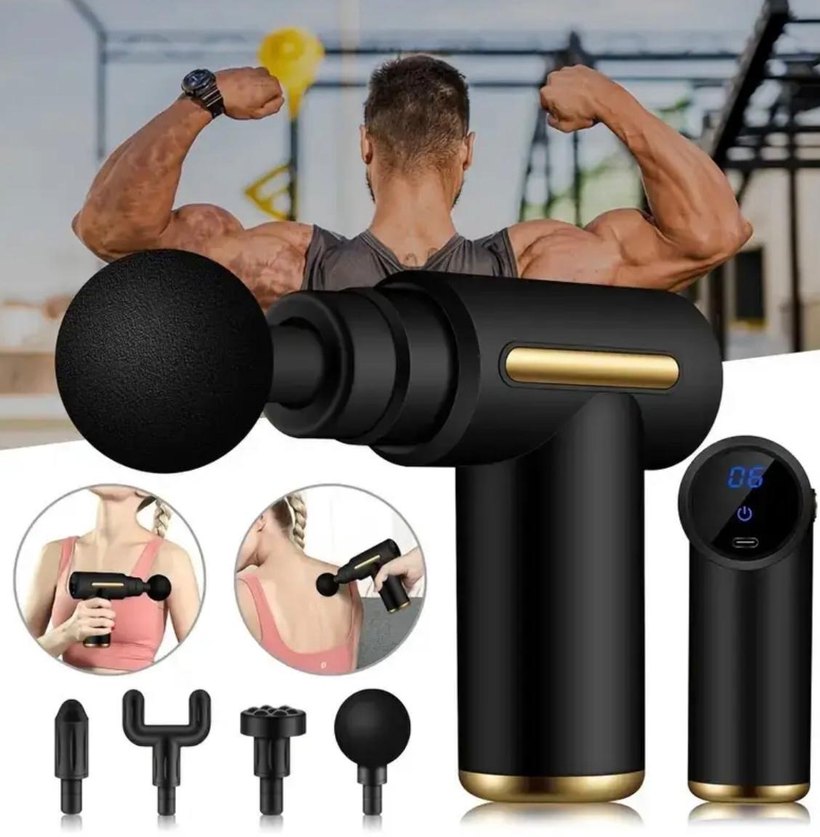 Siyah Masaj Tabancası 4 Başlıklı - Görsel 3