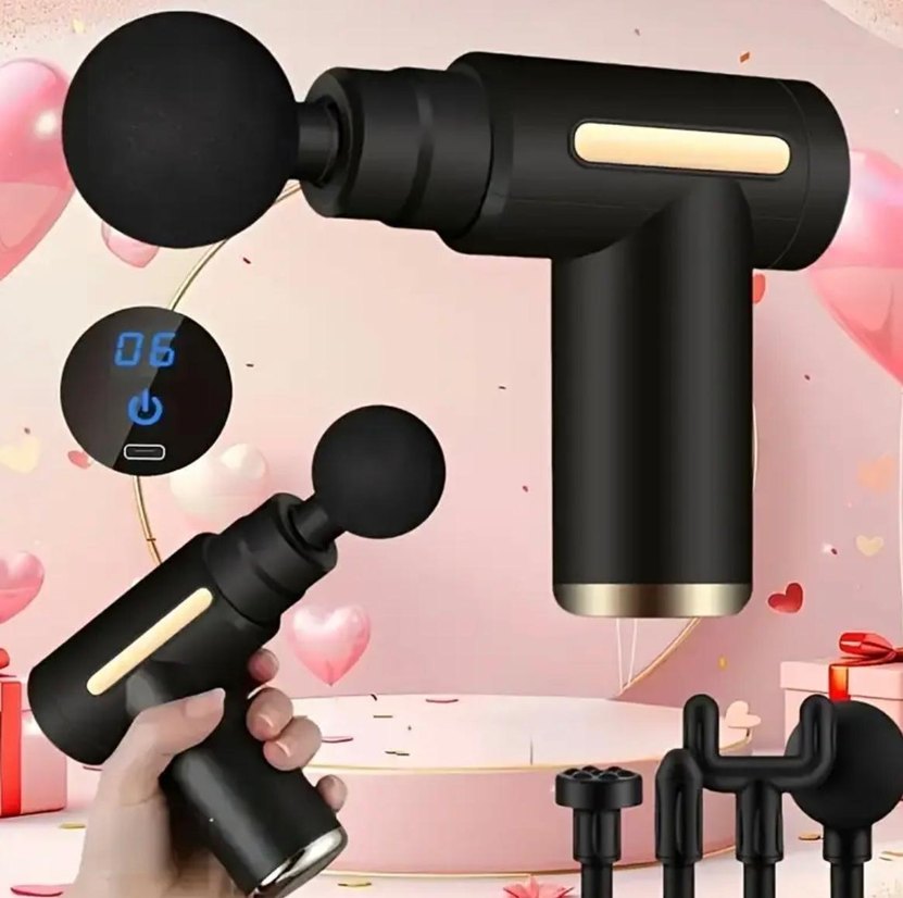 Siyah Masaj Tabancası 4 Başlıklı - Görsel 4