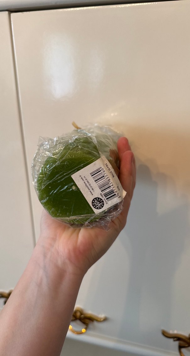 Yeşil Kabartmalı Sütun Mum - Görsel 2