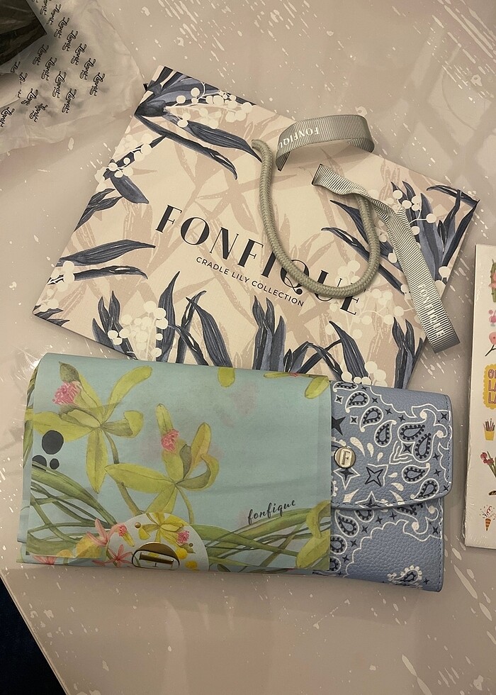 Fonfique cüzdan Olivia Mini Cüzdan Dream Bandana Mavi - Görsel 2