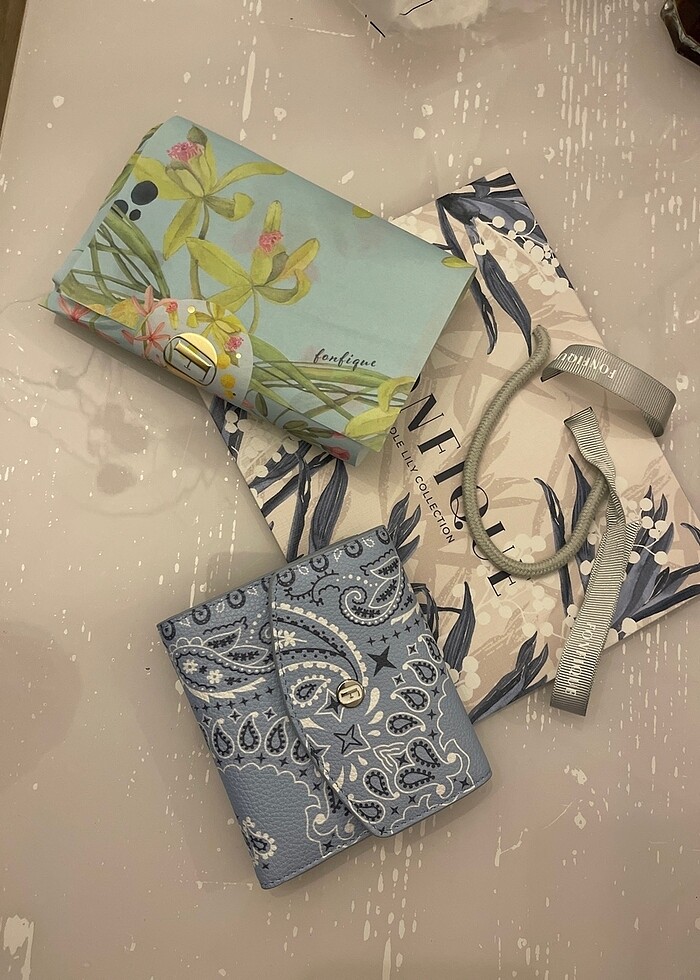 Fonfique cüzdan Olivia Mini Cüzdan Dream Bandana Mavi - Görsel 3