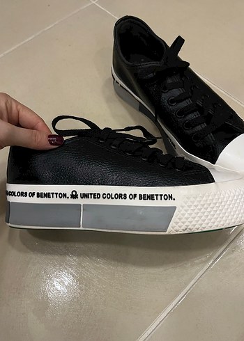 Siyah Platform Topuklu Spor Ayakkabı - Görsel 2