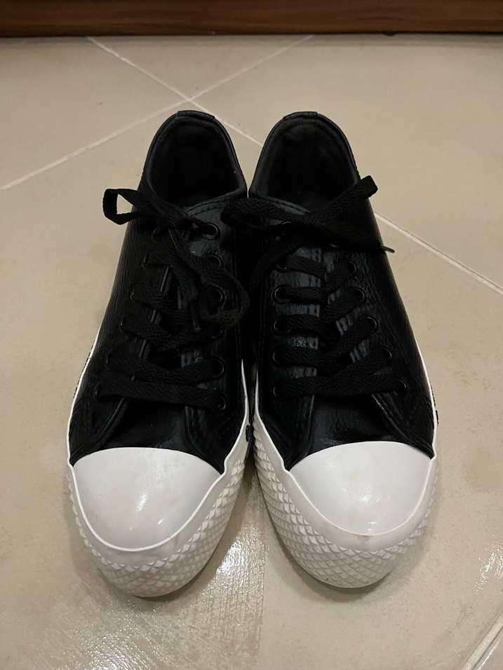 Siyah Platform Topuklu Spor Ayakkabı - Görsel 3