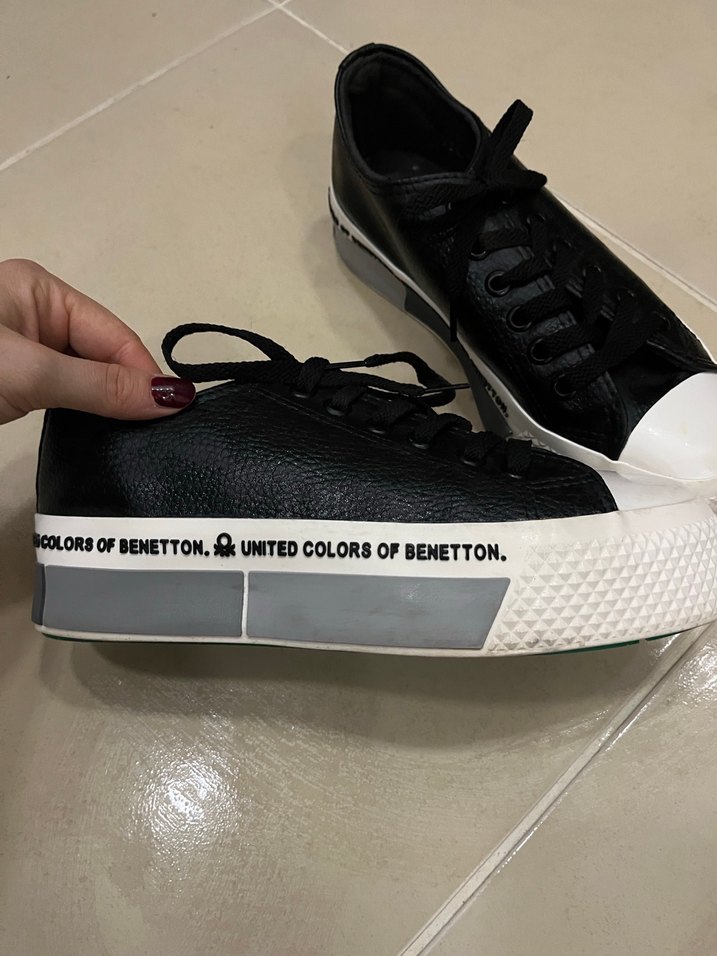 Siyah Platform Topuklu Spor Ayakkabı - Görsel 2