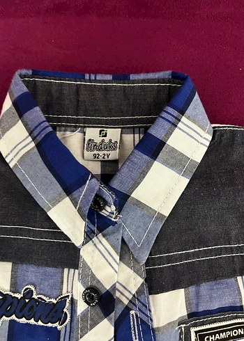 Erkek Çocuk Ekoseli Kısa Kollu Gömlek - Görsel 2