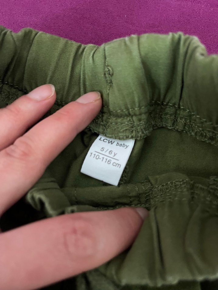 Erkek Çocuk Kemerli Rahat Kesim Haki Pantolon - Görsel 3