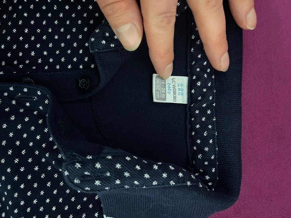 Kız Çocuk Siyah Puantiyeli Polo Tişört - Görsel 2